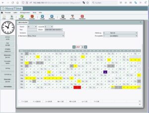 Novatime Modul Jahreskartei, elektronische Zeiterfassung Verwaltung